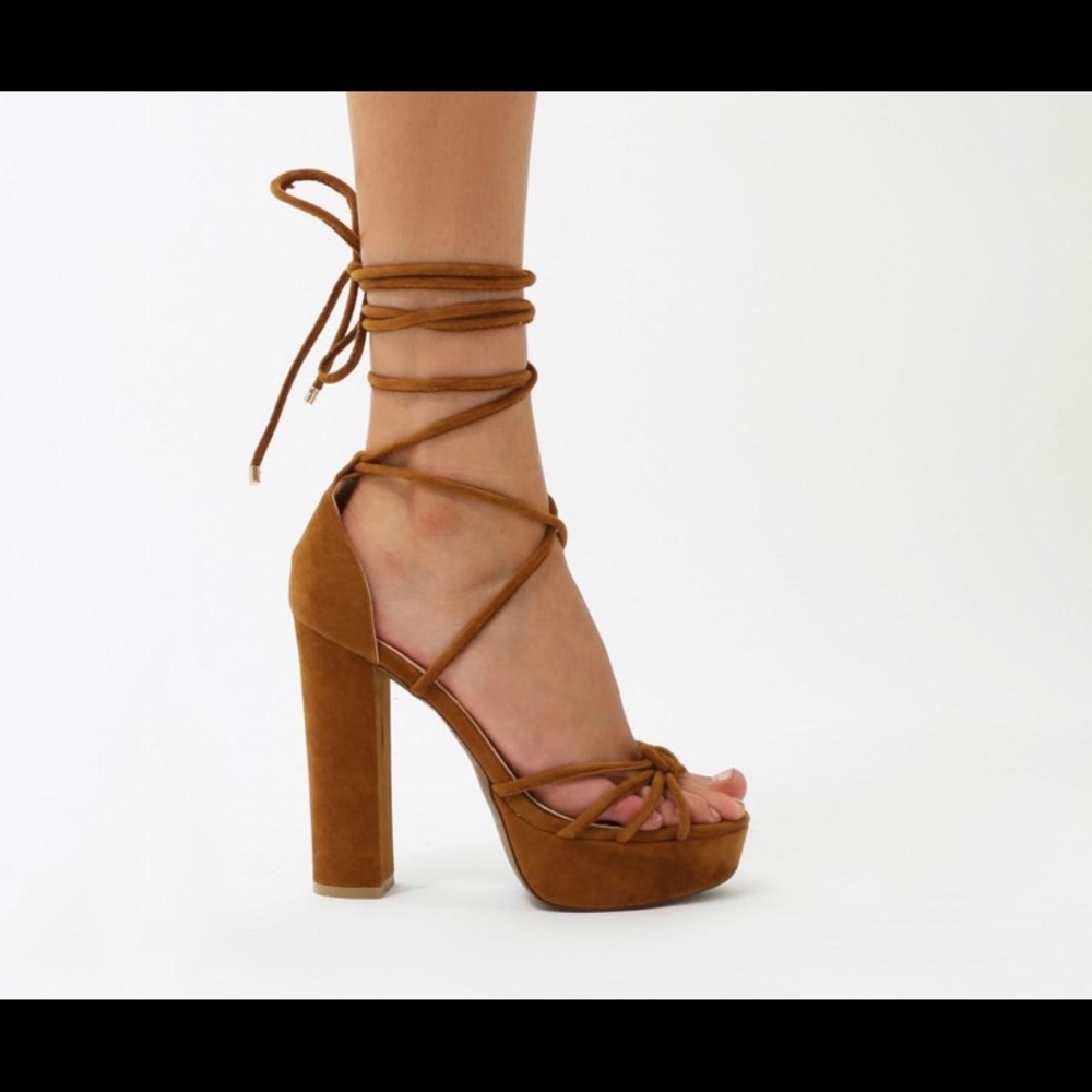 Nude platform heels